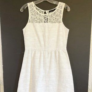 The Limited Off White Textured Sleeveless Dress Lace Detail Size 8